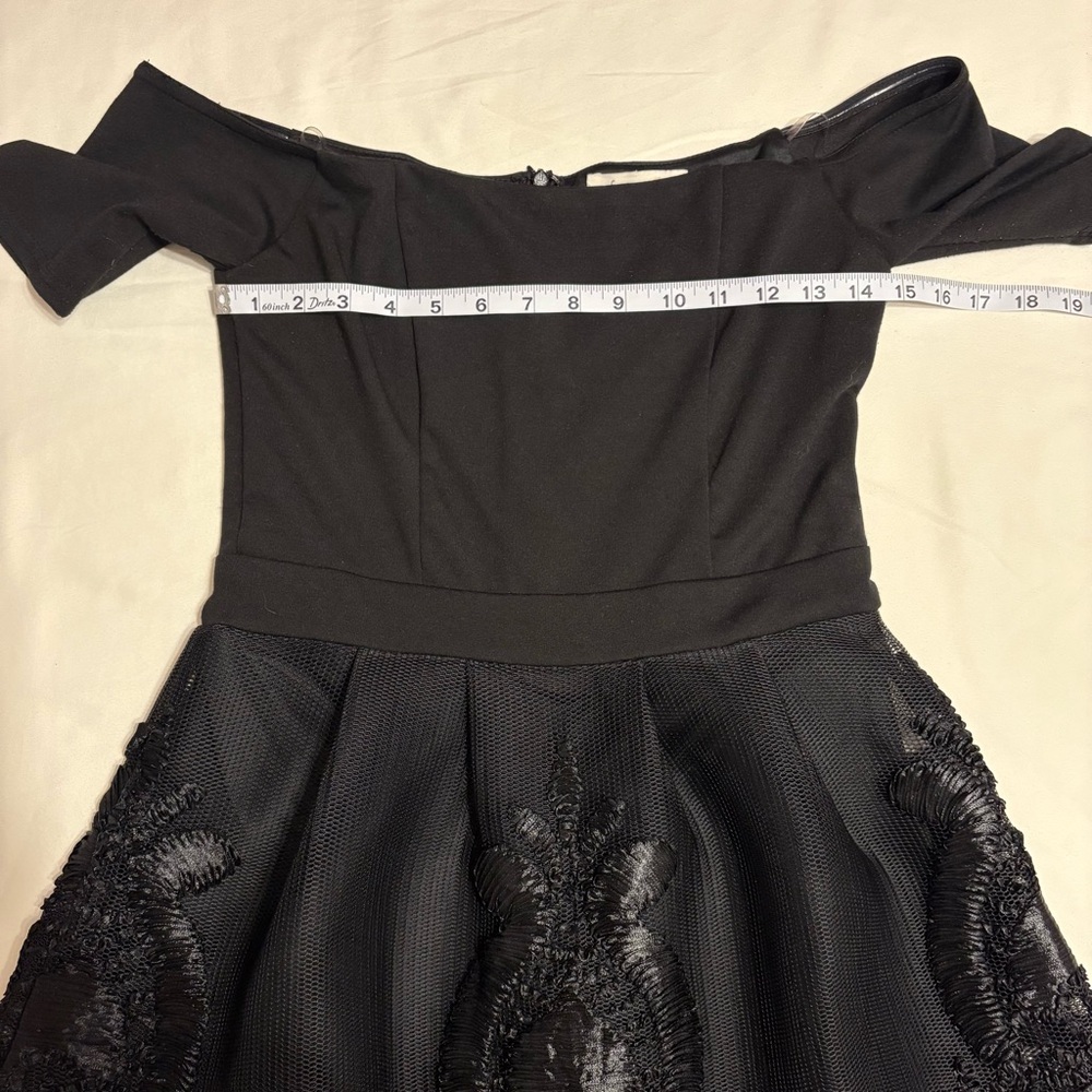 Francesca's Collections black strapless dress, structured bodice, zipper closure - Picture 2 of 9